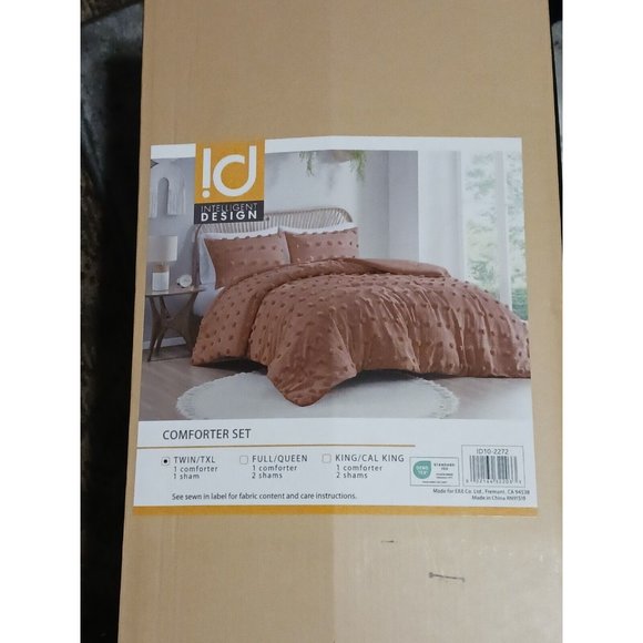 Intelligent Design 2pc Twin/TwinXL LUCY Jacquard Comforter Set - RUST - Picture 1 of 5